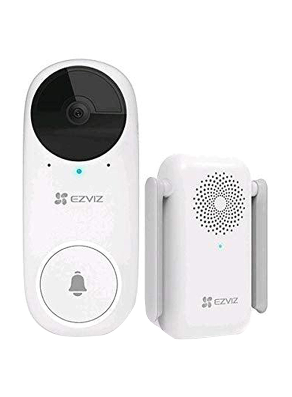Ezviz Wireless Smart Home Security Camera with WireFree Video Doorbell and Chime Rechargeable Battery, CS-DB2C-A0-1E3WPBR, White
Ezviz Wireless Smart Home Security Camera with WireFree Video Doorbell and Chime Rechargeable Battery, CS-DB2C-A0-1E3WPBR, White