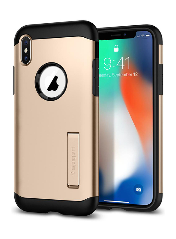 Spigen Apple iPhone X Slim Armor Kickstand Mobile Phone Case Cover, Champagne Gold
Spigen Apple iPhone X Slim Armor Kickstand Mobile Phone Case Cover, Champagne Gold