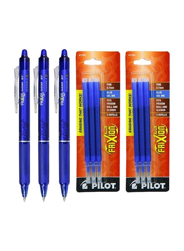 Pilot 3-Piece Frixion Ball Clicker Pilot Retractable Erasable Gel Ink Pen Set, Blue
Pilot 3-Piece Frixion Ball Clicker Pilot Retractable Erasable Gel Ink Pen Set, Blue