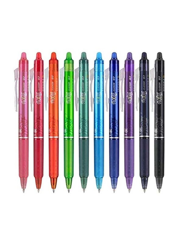 Pilot Frixion Ball Clicker Retractable Erasable Fine Point Color Gel Pen Set, 10 Pieces, Multicolour
Pilot Frixion Ball Clicker Retractable Erasable Fine Point Color Gel Pen Set, 10 Pieces, Multicolour