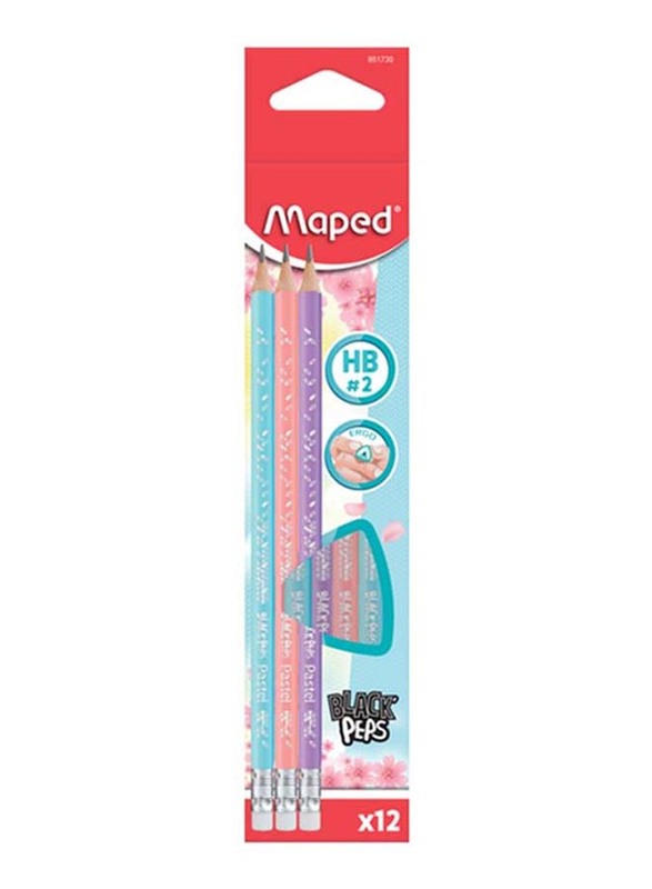Maped 12-Piece Pastel Graphite Pencil Set with Eraser, MD-851730, Blue/Coral/Purple
Maped 12-Piece Pastel Graphite Pencil Set with Eraser, MD-851730, Blue/Coral/Purple