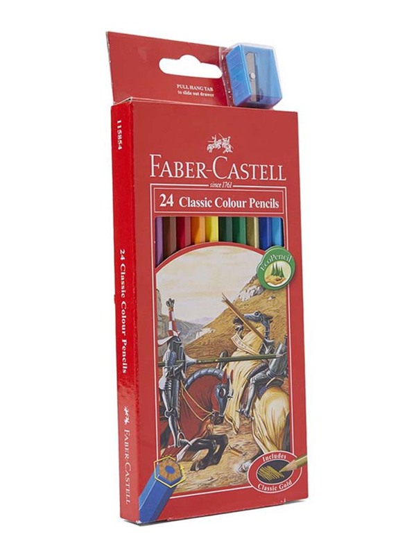 Faber-Castell 24 Classic Color Pencil Set with Sharpener, 115854, Multicolour
Faber-Castell 24 Classic Color Pencil Set with Sharpener, 115854, Multicolour