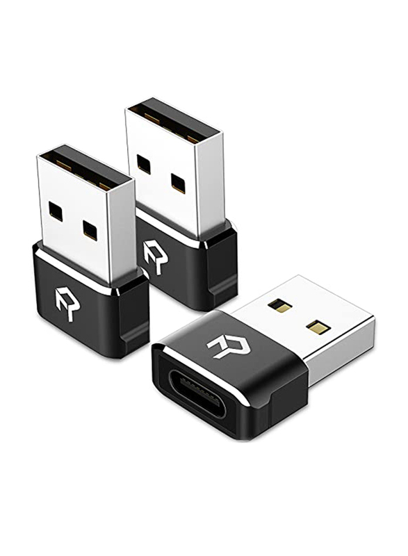 Rankie 3-Piece USB Type-C Adapter, USB Type-C Female to USB A Male for Smartphones/Tablets/Laptops, Black
Rankie 3-Piece USB Type-C Adapter, USB Type-C Female to USB A Male for Smartphones/Tablets/Laptops, Black