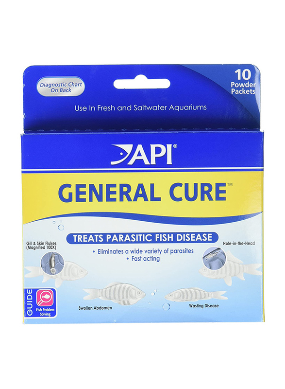API General Cure Freshwater and Saltwater Fish Powder Medication, 10 Powder Packets, Blue
API General Cure Freshwater and Saltwater Fish Powder Medication, 10 Powder Packets, Blue