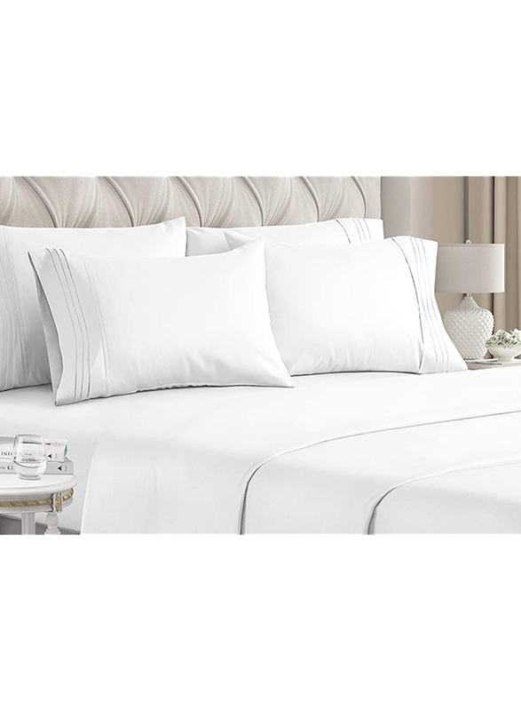 Generic CGK Unlimited 6-Piece Bed Sheet Set, 1 Flat Sheet + 1 Fitted Sheet + 4 Pillow Cases, Queen Size, White
Generic CGK Unlimited 6-Piece Bed Sheet Set, 1 Flat Sheet + 1 Fitted Sheet + 4 Pillow Cases, Queen Size, White
