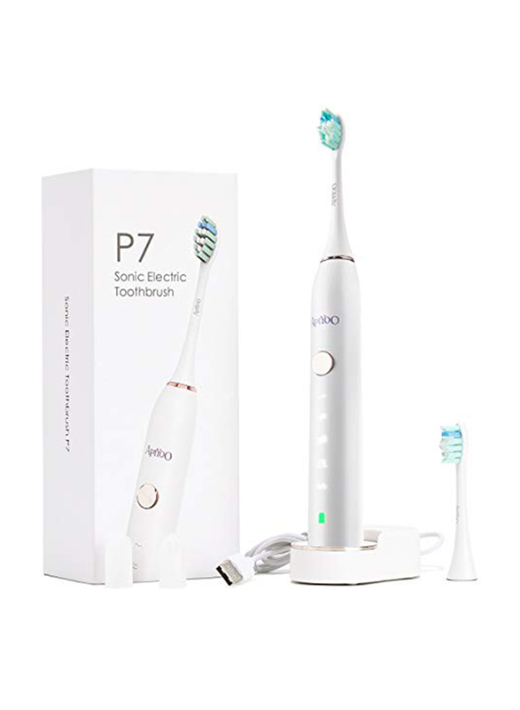 Apiyoo P7 Rechargeable IPX7 Waterproof Sonic Electric Toothbrush, White, One Size
Apiyoo P7 Rechargeable IPX7 Waterproof Sonic Electric Toothbrush, White, One Size