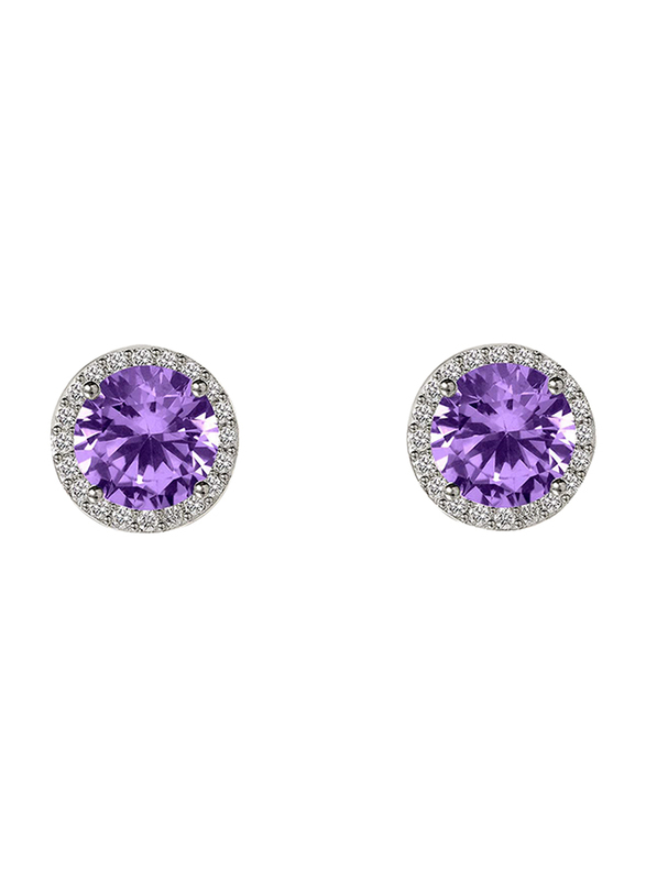 Sweetv Cubic Zirconia Stud Earrings for Women with 10mm Round Cut Rhinestone, Purple
Sweetv Cubic Zirconia Stud Earrings for Women with 10mm Round Cut Rhinestone, Purple
