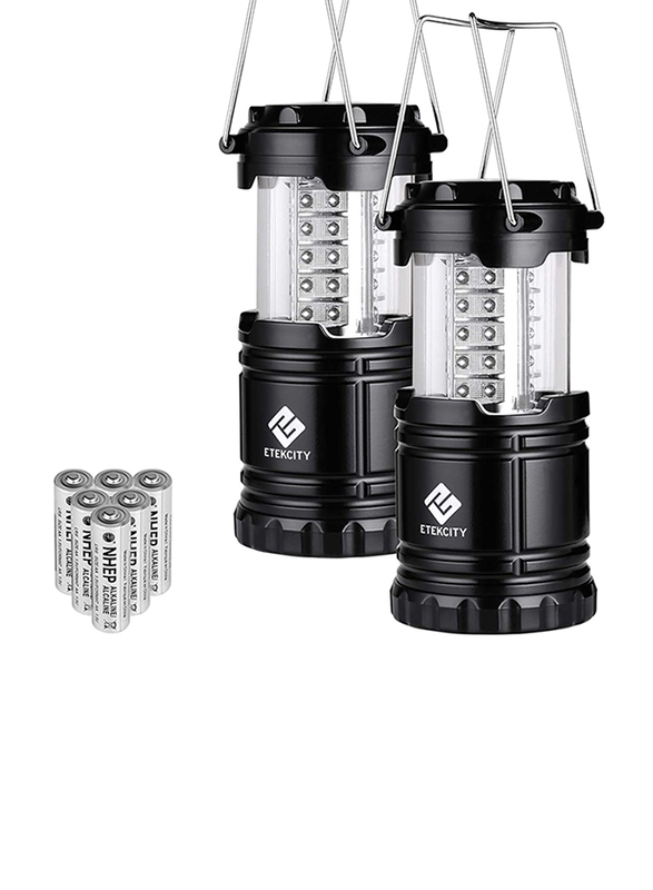 Etekcity Portable LED Camping Lantern Flashlights with 6 AA Batteries, 2 Pieces, Black
Etekcity Portable LED Camping Lantern Flashlights with 6 AA Batteries, 2 Pieces, Black