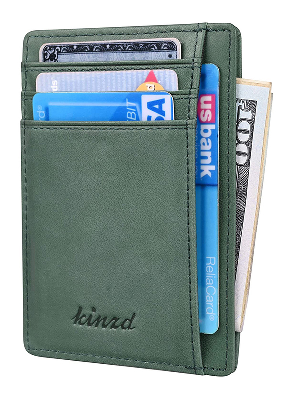 Kinzd Leather Slim Minimalist Secure Thin Front Pocket Credit Card Holder RFID Wallet for Men, Green
Kinzd Leather Slim Minimalist Secure Thin Front Pocket Credit Card Holder RFID Wallet for Men, Green