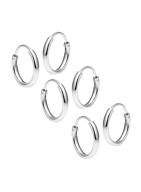 Silverline Jewelry 3-Piece 925 Sterling Silver Round Hoop Earrings Unisex, Silver
Silverline Jewelry 3-Piece 925 Sterling Silver Round Hoop Earrings Unisex, Silver