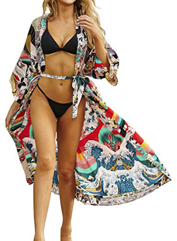 Shermie Bohemian Pattern Chiffon 3/4 Quarter Sleeves Beach Bathing Suit Cover Up Kimonos for Women, One Size, Multicolour
Shermie Bohemian Pattern Chiffon 3/4 Quarter Sleeves Beach Bathing Suit Cover Up Kimonos for Women, One Size, Multicolour