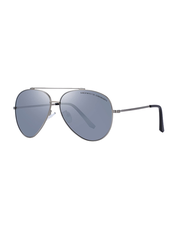 Merry's Classic Polarized Full-Rim Pilot Silver Sunglasses for Men, Grey Lens, S8805, 61/13/145
Merry's Classic Polarized Full-Rim Pilot Silver Sunglasses for Men, Grey Lens, S8805, 61/13/145