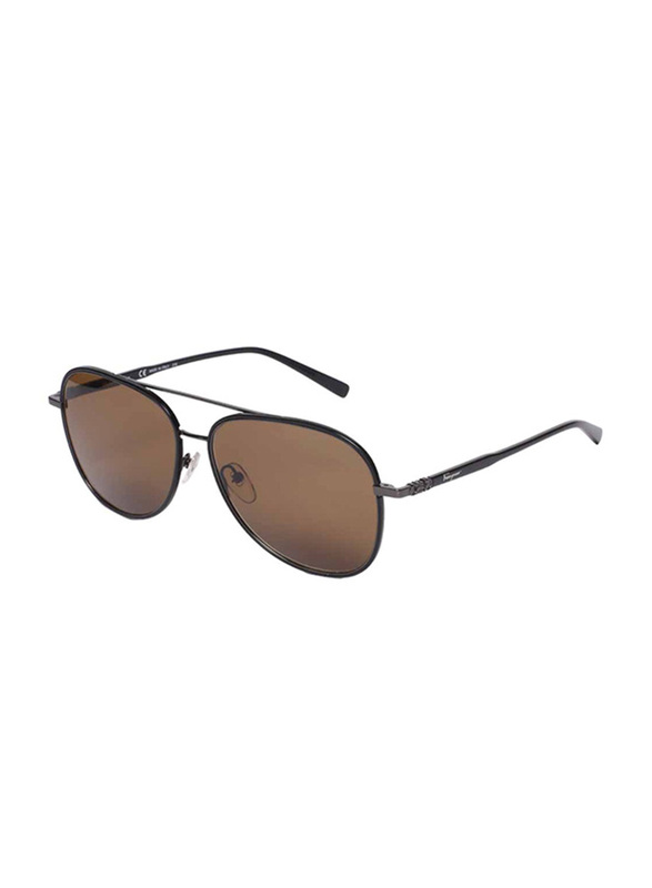 Salvatore Ferragamo Full-Rim Aviator Black Sunglasses for Men, Brown Lens, SF181S, 60/15/145
Salvatore Ferragamo Full-Rim Aviator Black Sunglasses for Men, Brown Lens, SF181S, 60/15/145
