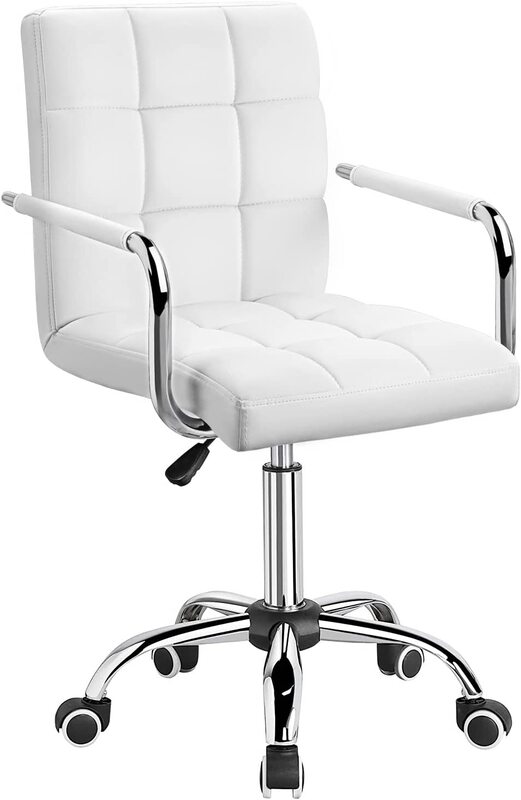 Furmax Mid-Back Ribbed PU Leather Executive Modern Adjustable Office Chair 360 Degree Swivel with Arms, White
Furmax Mid-Back Ribbed PU Leather Executive Modern Adjustable Office Chair 360 Degree Swivel with Arms, White