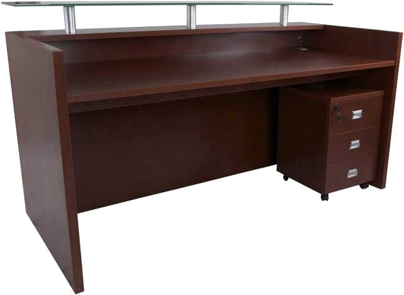 Mahmayi Harrera R06-14 Modern Reception Desk with Lockable 3 Drawer Filing Cabinet, Apple Cherry
Mahmayi Harrera R06-14 Modern Reception Desk with Lockable 3 Drawer Filing Cabinet, Apple Cherry