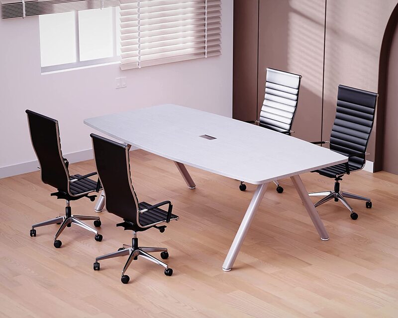 Mahmayi Incontro Modern Alluring and Functional Conference Desk with Cable Manager and Steel Legs,180cm, White
Mahmayi Incontro Modern Alluring and Functional Conference Desk with Cable Manager and Steel Legs,180cm, White