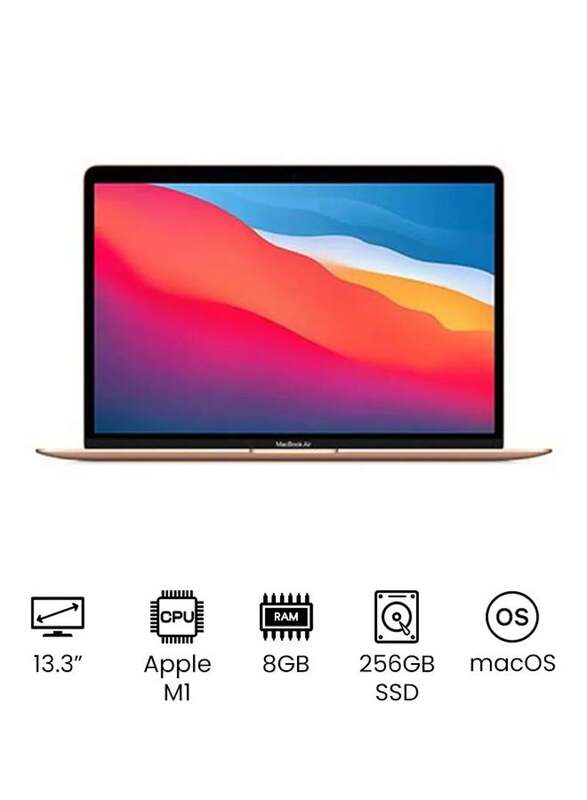 Apple MacBook Air Laptop, 13" Full HD Display, M1 Chip 3.2 GHz, 256GB SSD, 8GB RAM, 7 Core Graphics, EN KB, Gold, International Version
Apple MacBook Air Laptop, 13" Full HD Display, M1 Chip 3.2 GHz, 256GB SSD, 8GB RAM, 7 Core Graphics, EN KB, Gold, International Version