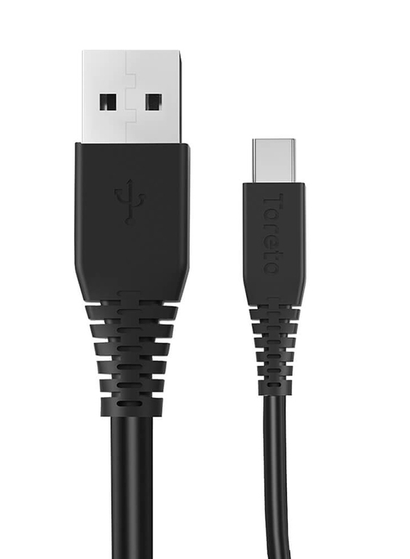 Toreto 1-Meter Tor-Cord 1.0 Type-C 2.4A Charging & Data Sync Cable, USB Type A Male to USB Type-C Cable for Smartphones/Tablets, TOR-860, Black
Toreto 1-Meter Tor-Cord 1.0 Type-C 2.4A Charging & Data Sync Cable, USB Type A Male to USB Type-C Cable for Smartphones/Tablets, TOR-860, Black