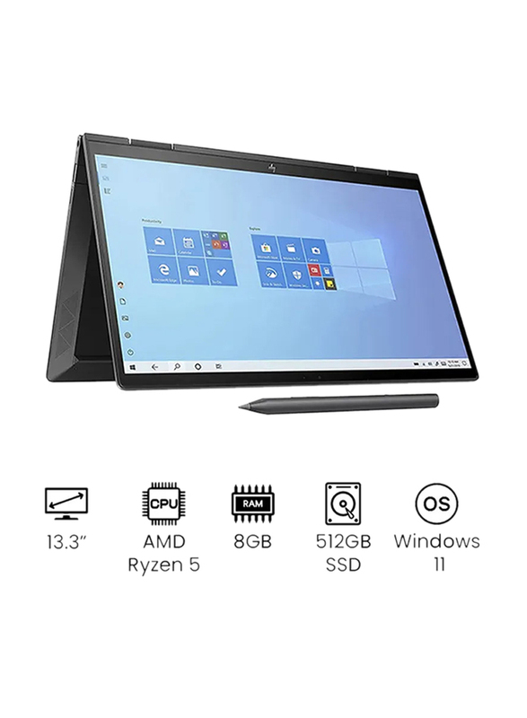 HP Envy X360 Convertible 2-in-1 Laptop, 13.3" Full HD Display, AMD Ryzen 5 Processor, 512GB SSD, 8GB RAM, AMD Radeon Graphics, EN KB, Win11, 13-AY1001
HP Envy X360 Convertible 2-in-1 Laptop, 13.3" Full HD Display, AMD Ryzen 5 Processor, 512GB SSD, 8GB RAM, AMD Radeon Graphics, EN KB, Win11, 13-AY1001
