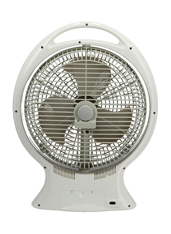Olsenmark 12-inch Desktop Rechargeable Box Fan with LED and USB Output, 60W, OMF1579, White
Olsenmark 12-inch Desktop Rechargeable Box Fan with LED and USB Output, 60W, OMF1579, White