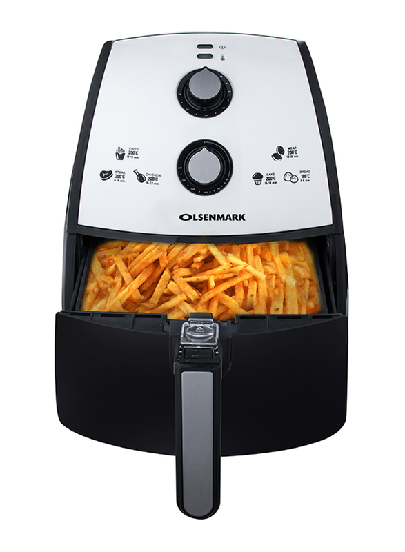 Olsenmark 4L Air Fryer, with Rapid Air Circulation System, 1500W, OMAF2254, Black/White
Olsenmark 4L Air Fryer, with Rapid Air Circulation System, 1500W, OMAF2254, Black/White