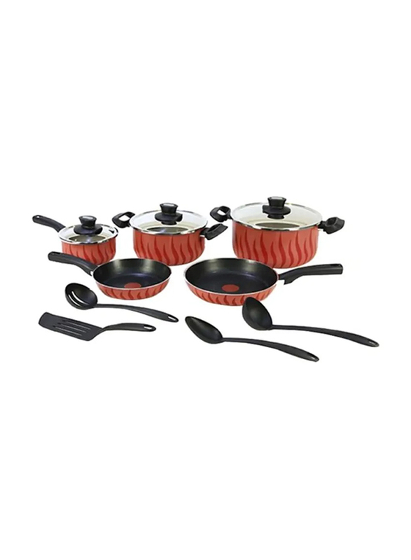 Tefal 12-Piece Non-Stick Tempo Flame Cookware Set with Lid, 24.5 x 39 x 24.5cm, Red/Black
Tefal 12-Piece Non-Stick Tempo Flame Cookware Set with Lid, 24.5 x 39 x 24.5cm, Red/Black