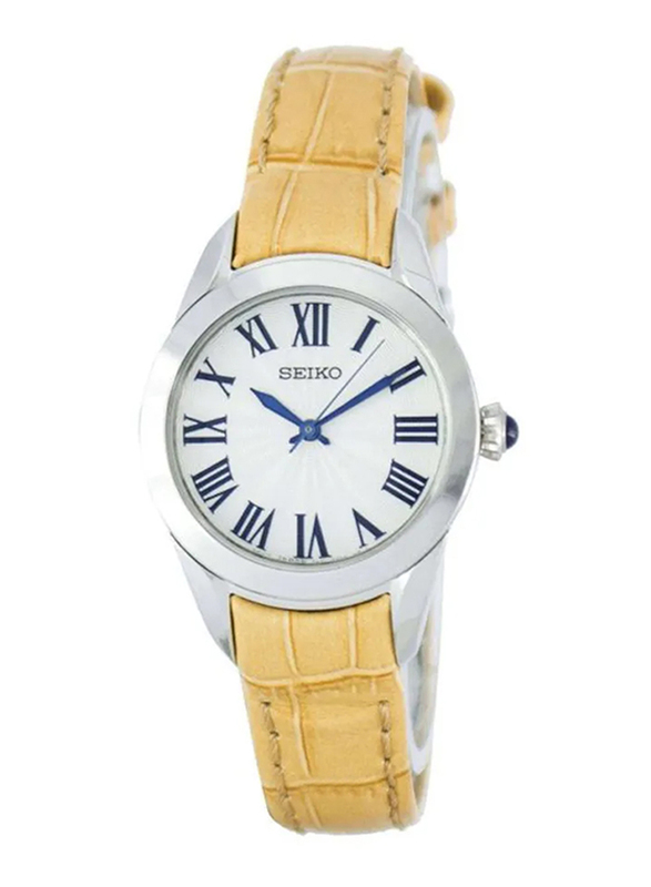 Seiko Analog Quartz Watch for Women with Leather Band, Water Resistant, SRZ383P2, Yellow-White
Seiko Analog Quartz Watch for Women with Leather Band, Water Resistant, SRZ383P2, Yellow-White
