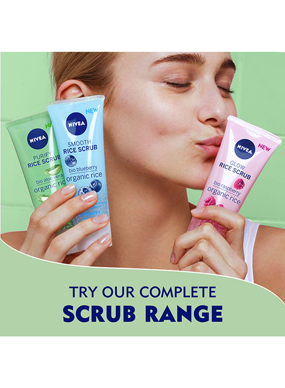Nivea Face Smoothing Scrub Organic Rice and Bio Blueberry for Normal Skin, 75ml
Nivea Face Smoothing Scrub Organic Rice and Bio Blueberry for Normal Skin, 75ml