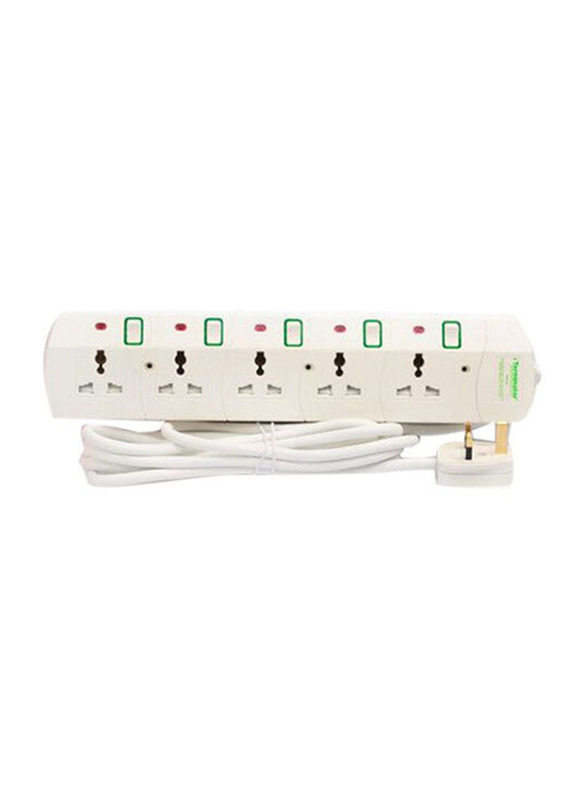 Terminator 5-Way Universal Power Extension Socket, 13A 3M Esma Approved, 3-Meter, Off White
Terminator 5-Way Universal Power Extension Socket, 13A 3M Esma Approved, 3-Meter, Off White