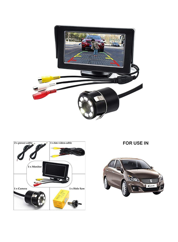 Gearzcart 4.3" TFT LCD Monitor with 8 Led Night Vision Car Reverse Camera, Black
Gearzcart 4.3" TFT LCD Monitor with 8 Led Night Vision Car Reverse Camera, Black