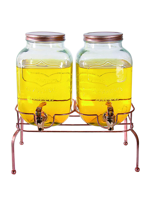 Orchid 4 Liters Dual Beverage Glass Juice Dispenser with Stand, Tap & Air Tight Lid, Clear/Black
Orchid 4 Liters Dual Beverage Glass Juice Dispenser with Stand, Tap & Air Tight Lid, Clear/Black