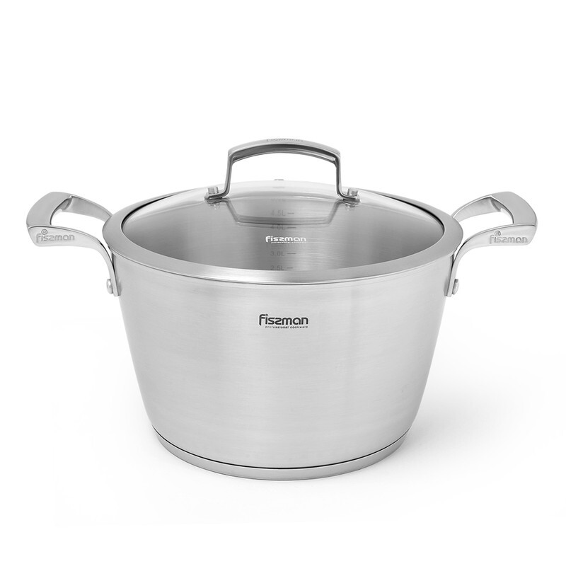 Fissman 5.6L Millennium Stainless Steel Stock Pot with Glass Lid, 24x14cm, Silver
Fissman 5.6L Millennium Stainless Steel Stock Pot with Glass Lid, 24x14cm, Silver