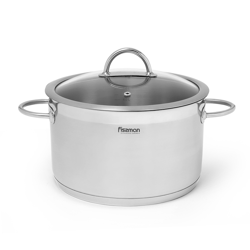 Fissman 9.8 Ltr Benjamin Stainless Steel Round Stockpot with Glass Lid, 28x16 cm, Silver
Fissman 9.8 Ltr Benjamin Stainless Steel Round Stockpot with Glass Lid, 28x16 cm, Silver