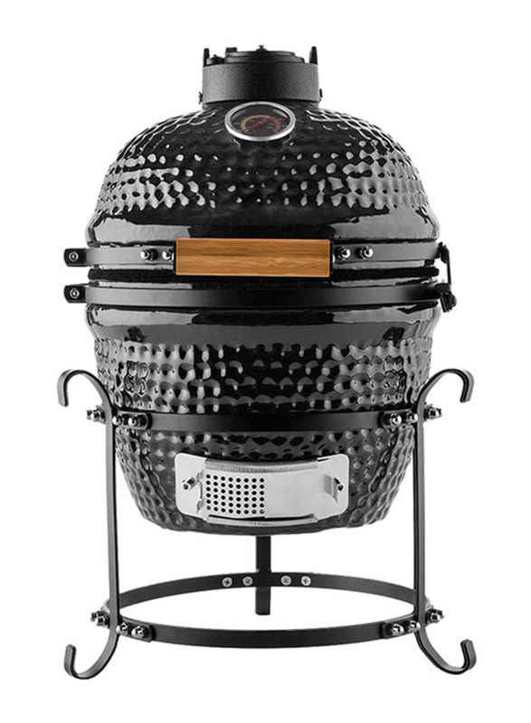 Fissman Heavy Duty Ceramic Barbecue Smoker and Roaster with Built-in Thermometer and Stainless Steel BBQ Grill, Black
Fissman Heavy Duty Ceramic Barbecue Smoker and Roaster with Built-in Thermometer and Stainless Steel BBQ Grill, Black