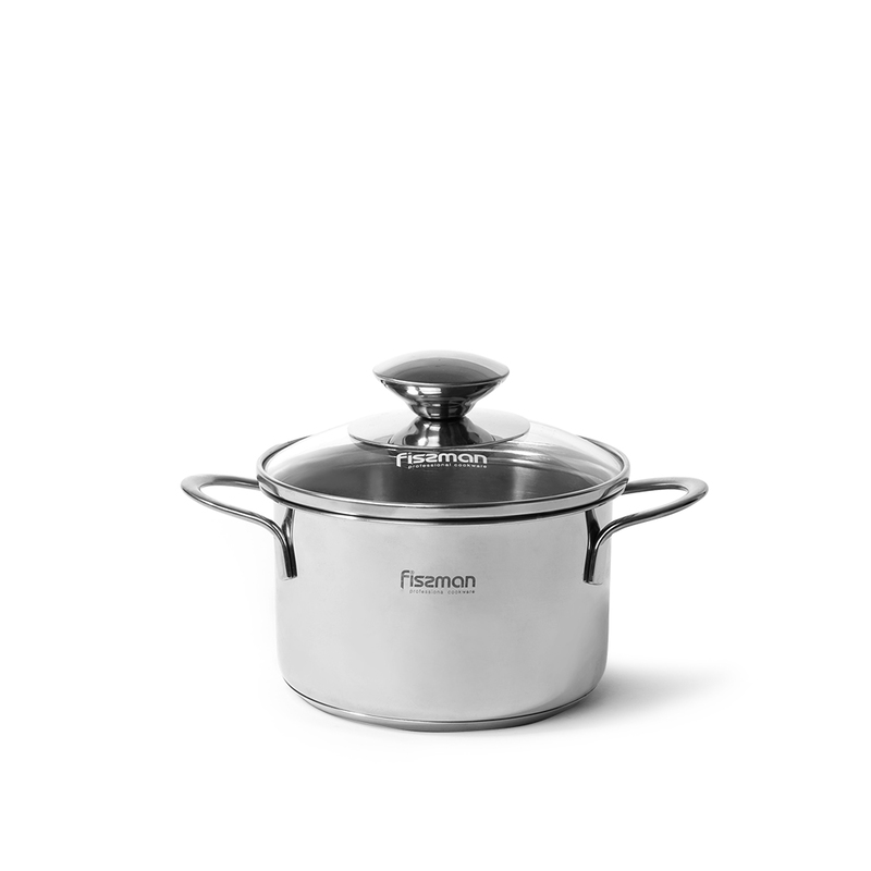 Fissman 0.8 Ltr Bambino Stainless Steel Round Mini Cooking Pot with Glass Lid, White/Silver
Fissman 0.8 Ltr Bambino Stainless Steel Round Mini Cooking Pot with Glass Lid, White/Silver