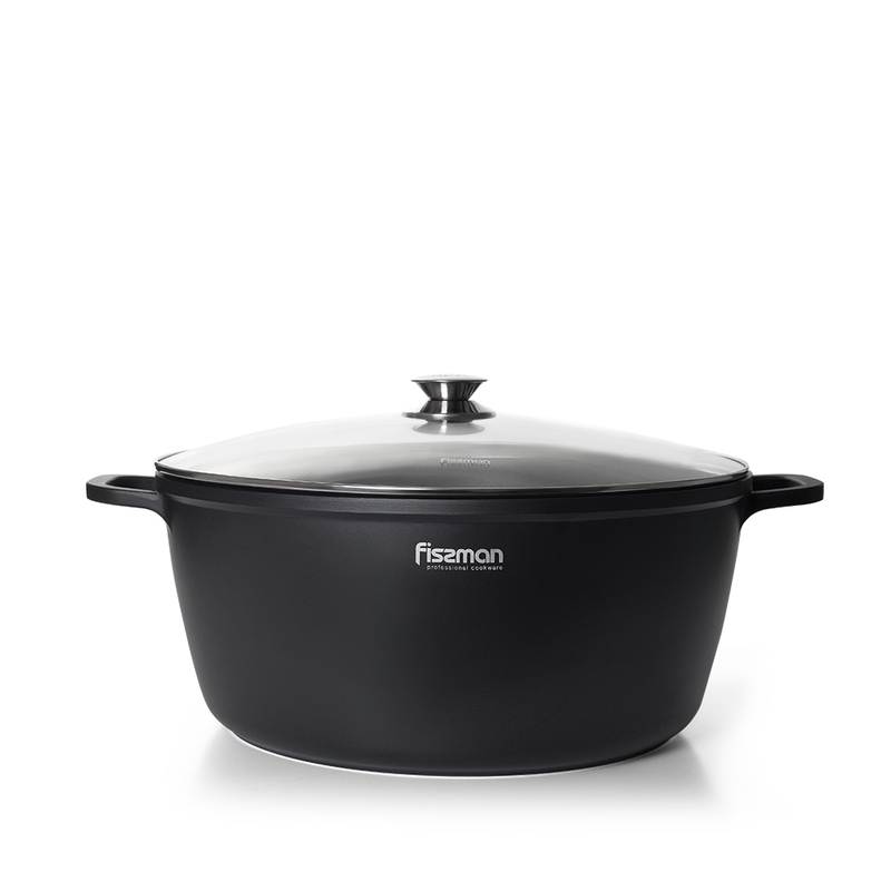 Fissman 28cm Stockpot Greta Stainless Steel Induction Bottom with Glass Lid, 28x12.5 cm, Black
Fissman 28cm Stockpot Greta Stainless Steel Induction Bottom with Glass Lid, 28x12.5 cm, Black