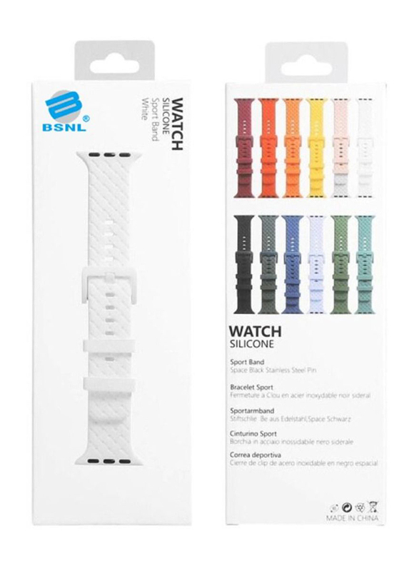 BSNL Adjustable Replacement Strap Woven Pattern Silicone Band for Apple Watch Series 1/2/3/4/5/6/7/SE 42mm/44mm/45mm, White
BSNL Adjustable Replacement Strap Woven Pattern Silicone Band for Apple Watch Series 1/2/3/4/5/6/7/SE 42mm/44mm/45mm, White