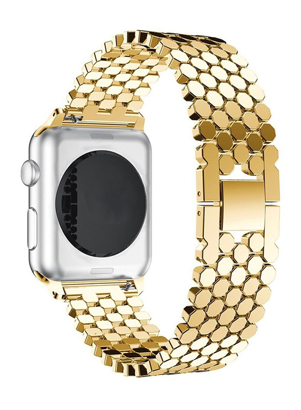 BSNL Stainless Steel Replacement Honeycomb Design Metal Strap Band for Apple Watch 1/2/3/4/5/6/7/SE 42/44mm, Gold
BSNL Stainless Steel Replacement Honeycomb Design Metal Strap Band for Apple Watch 1/2/3/4/5/6/7/SE 42/44mm, Gold