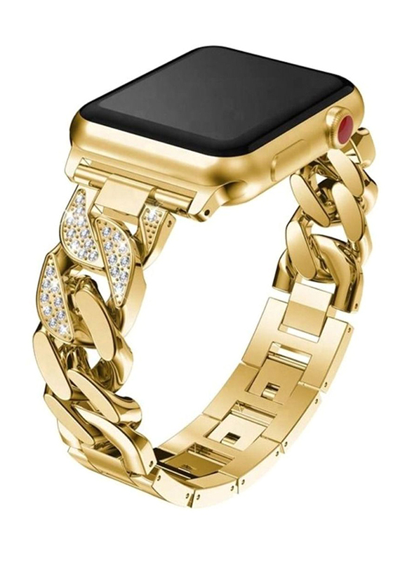 BSNL Diamond Studded Stainless Steel Replacement Strap Band for Apple Watch Series 7/6/5/4/3/2/1/SE 42/44mm, Gold
BSNL Diamond Studded Stainless Steel Replacement Strap Band for Apple Watch Series 7/6/5/4/3/2/1/SE 42/44mm, Gold