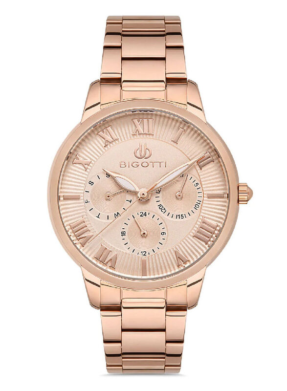 Bigotti Analog Watch for Womens with Stainless Steel Band, Water Resistant, BG.1.10252-2, Rose Gold-Rose Gold
Bigotti Analog Watch for Womens with Stainless Steel Band, Water Resistant, BG.1.10252-2, Rose Gold-Rose Gold