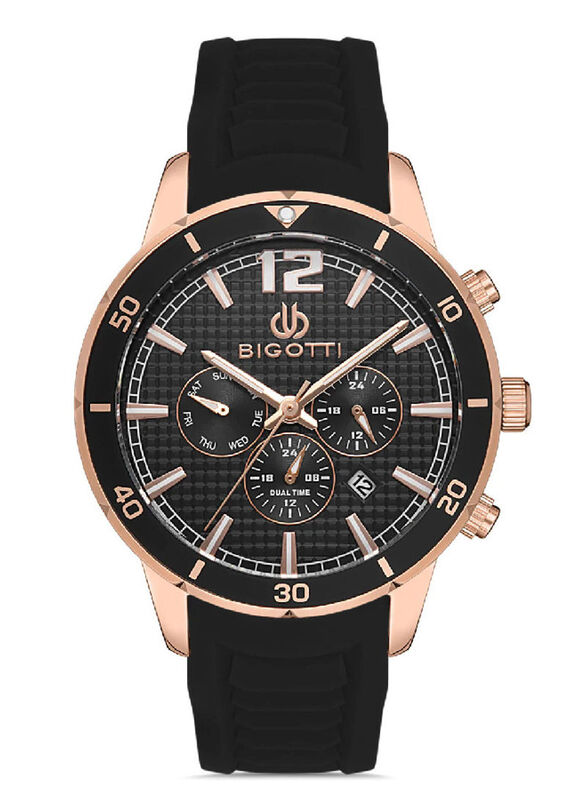 Bigotti Analog Watch for Men with Silicone Band, Chronograph, BG.1.10288-3, Black
Bigotti Analog Watch for Men with Silicone Band, Chronograph, BG.1.10288-3, Black