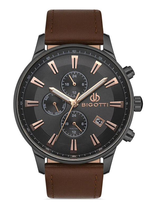 Bigotti Milano Analog Watch for Men with Leather Band, Chronograph, BG.1.10309-4, Brown-Black
Bigotti Milano Analog Watch for Men with Leather Band, Chronograph, BG.1.10309-4, Brown-Black