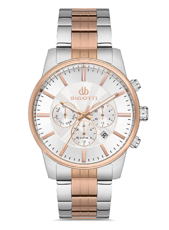 Bigotti Milano Analog Watch for Men with Stainless Steel Band, Chronograph, BG.1.10282-2, White-Multicolour
Bigotti Milano Analog Watch for Men with Stainless Steel Band, Chronograph, BG.1.10282-2, White-Multicolour