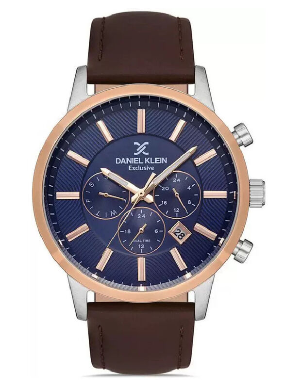 Daniel Klein Exclusive Analog Watch for Men with Leather Band, Chronograph, DK.1.13114-6, Brown-Blue
Daniel Klein Exclusive Analog Watch for Men with Leather Band, Chronograph, DK.1.13114-6, Brown-Blue