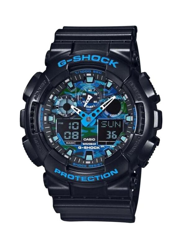 G-Shock Analog + Digital Watch for Men with Rubber Band, Water Resistant, GA-100CB-1ADR, Black/Blue
G-Shock Analog + Digital Watch for Men with Rubber Band, Water Resistant, GA-100CB-1ADR, Black/Blue
