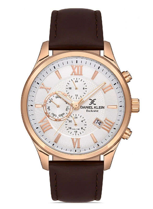 Daniel Klein Analog Watch for Men with Leather Band, Water Resistant, DK.1.13108-6, Dark Brown-White
Daniel Klein Analog Watch for Men with Leather Band, Water Resistant, DK.1.13108-6, Dark Brown-White