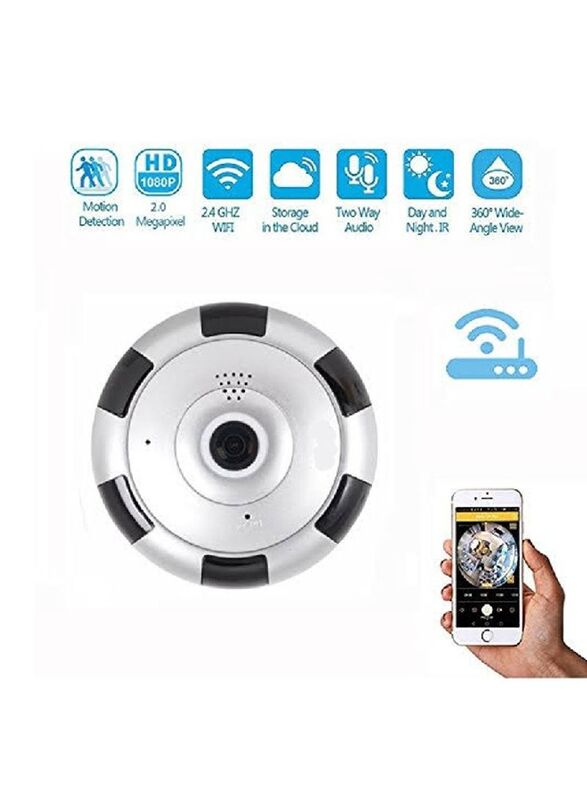 Generic 1080P 360 Degree Panoramic Home Security WIFI IP Camera, 2MP, Grey/Black
Generic 1080P 360 Degree Panoramic Home Security WIFI IP Camera, 2MP, Grey/Black