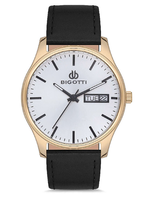 Bigotti Analog Watch for Men with Leather Band, Water Resistant, BG.1.10168-5, Black-White
Bigotti Analog Watch for Men with Leather Band, Water Resistant, BG.1.10168-5, Black-White
