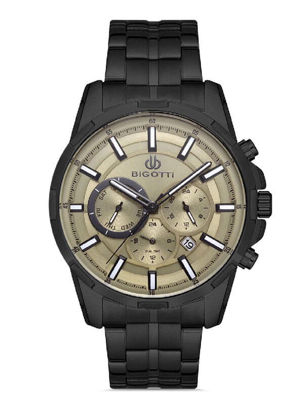 Bigotti Analog Watch for Men with Stainless Steel Band, Chronograph, BG.1.10263-3, Black-Olive
Bigotti Analog Watch for Men with Stainless Steel Band, Chronograph, BG.1.10263-3, Black-Olive
