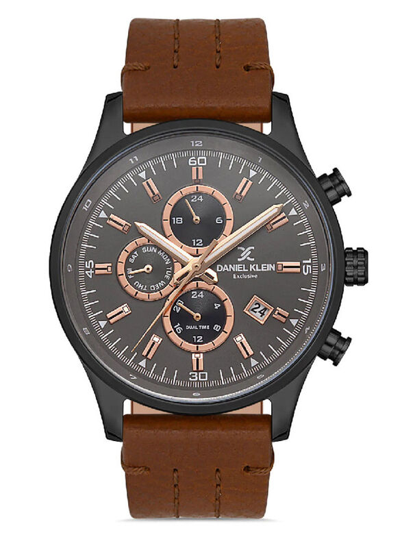 Daniel Klein Analog Watch for Men With Leather Band, Chronograph, DK.1.13118-6 , Dark Brown-Dark Grey
Daniel Klein Analog Watch for Men With Leather Band, Chronograph, DK.1.13118-6 , Dark Brown-Dark Grey